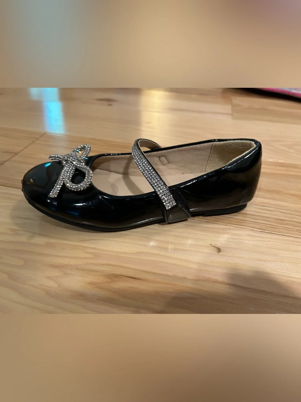 Girls sparkle bow flats